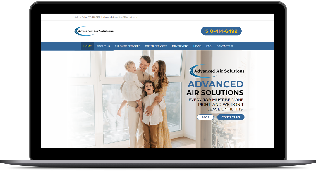 N1-Mailbox Responsive WordPress Website Design for Advanced Air Solutions By Brandbees.net