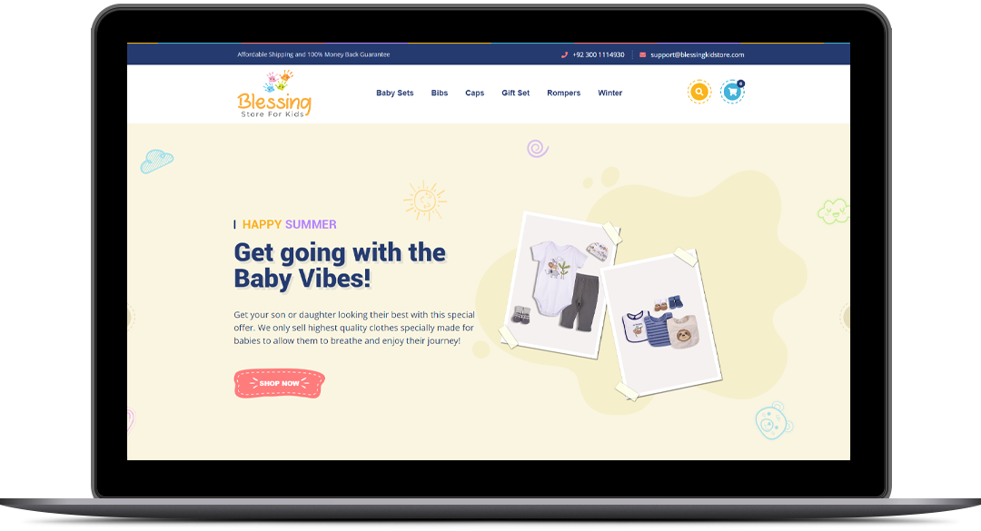 N1-Mailbox Responsive WordPress Website Design for Blessing Kid Store By Brandbees.net