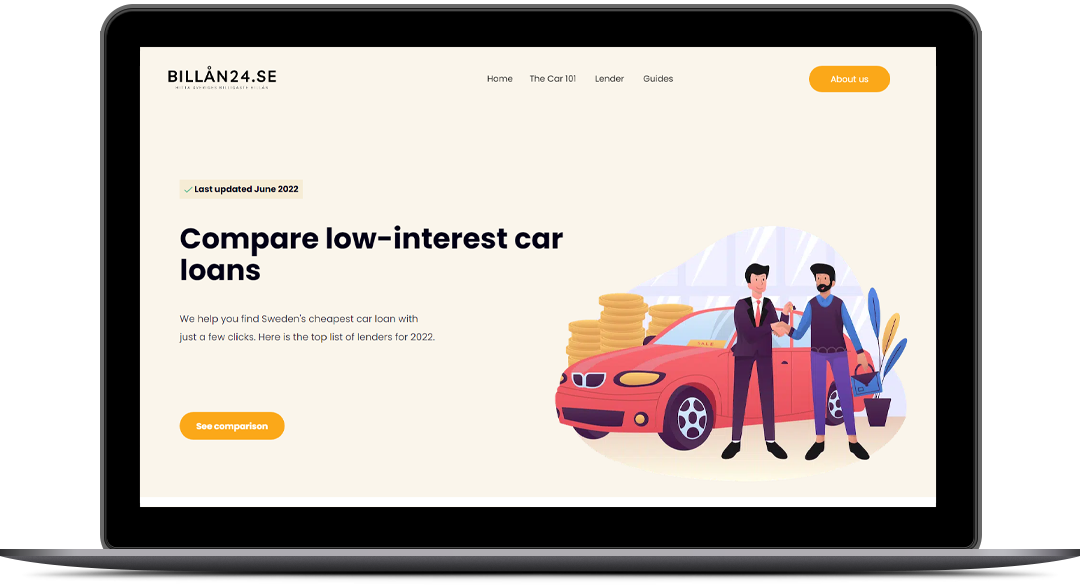 Responsive WordPress Website Design for Billån24.se By Brandbees.net